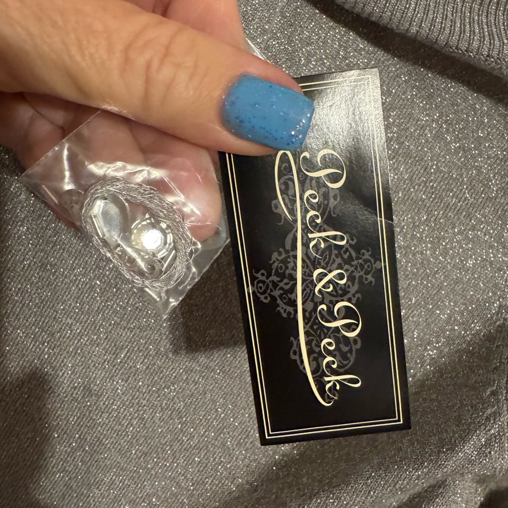 NWT GORGEOUS *SPECIAL OCASSION* SILVER SPARKLING TOP SMALL #6 - Picture 10 of 10